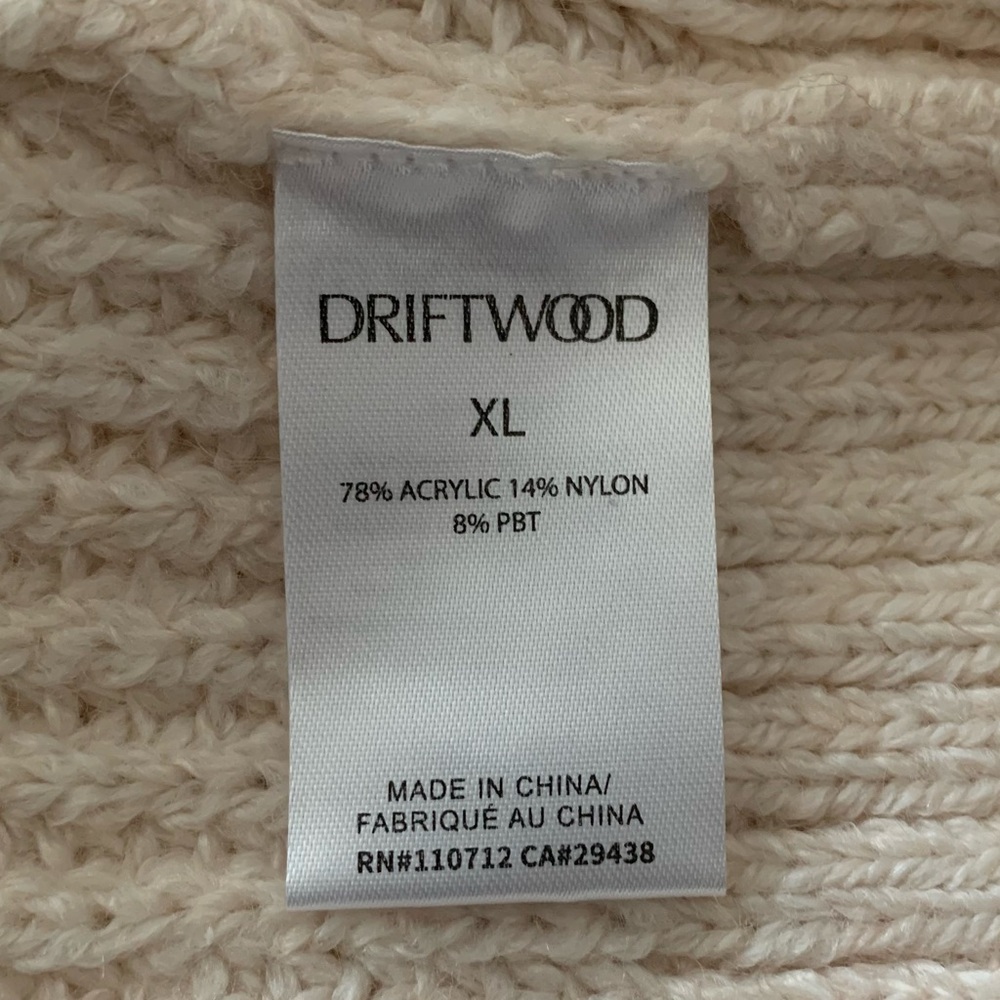 NEW Driftwood x Free People Tassel Geo-Print Dropped-Shoulder Sweater Cream XL - Picture 8 of 13